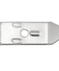 Close-up of a silver metal table leaf leveler used in Premium Heavy Duty 12 Pack Table Leaf Levelers With Matching Screws For Extension Tables Built Like A Tank And Rock Solid For Humid Indoor Or Outdoor Residential Setups.