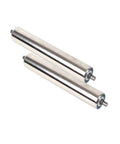 Smooth Operator Stainless Steel Conveyor Roller Idler With Adjustable Shaft Length Up To Forty Inches in a set of two.