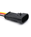 Solid As A Rock Premium Automotive Waterproof Connector Plugs with three pre cut wires for car wiring projects.