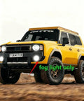 Yellow SUV with 9005 9006 LED Bulbs Combo With 100000 Lumens Ultra Bright Daylight 6500K fog lights installed