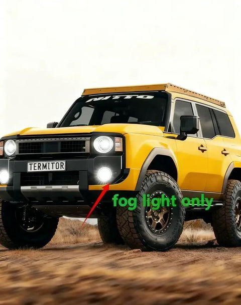 Yellow SUV with 9005 9006 LED Bulbs Combo With 100000 Lumens Ultra Bright Daylight 6500K fog lights installed