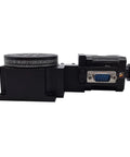 Spindle Motor Rock Solid 60WS High Precision Optical Stepper Motor With Warm Gear Stage Black Aluminum side view