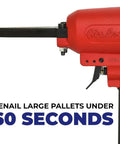Close-up of the red AP900 Heavy Duty Pneumatic Punch Nailer And Nail Remover Tool showing nailer head and nail remover attachment.