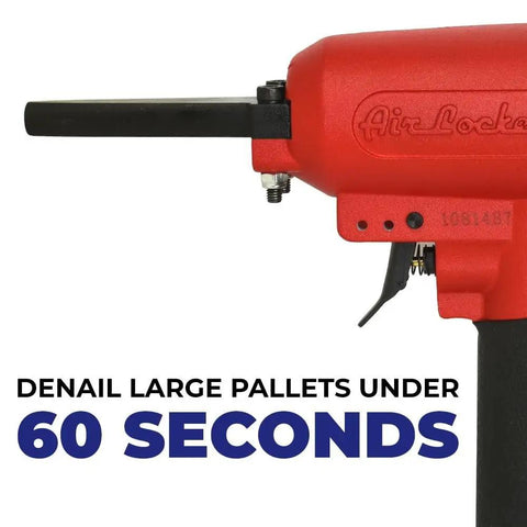 Close-up of the red AP900 Heavy Duty Pneumatic Punch Nailer And Nail Remover Tool showing nailer head and nail remover attachment.