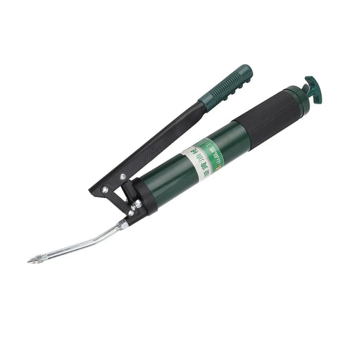 600cc Manual Grease Gun With Lever Action Pro Grade High Pressure Lubrication Dispenser in green with steel nozzle