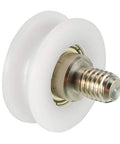 Bearing Roller With Threaded Rod Kit For Sliding Doors 22x8mm Nylon Wheel M6 Thread U Groove Track Guide White Pack Of 4 Quiet Smooth Sliding DIY Accessory, white nylon wheel