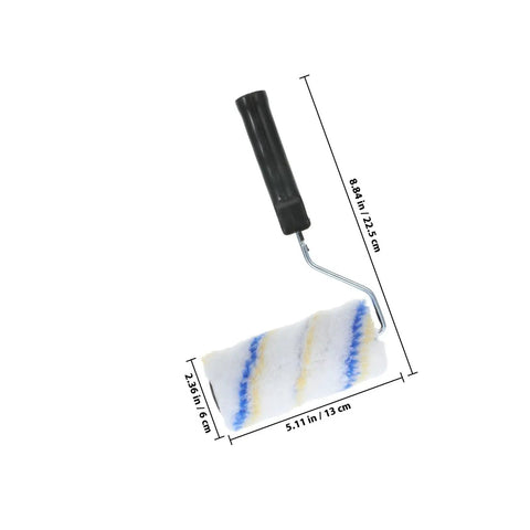 Top Shelf Three Piece Paint Roller Brush Set With Comfort Grip Handle And Ultra Soft Protective Bristles For Slick Wall Coverage, 5.11 in roller.