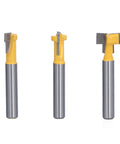 Fabater Keyhole Router Bits Set For Backlash Free T Slot And Sealed Bearing 1/4 Inch Shank with dual blade chip removal.