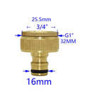 Garden Hose Adapter Kit With 20 Pieces Quick Connect Brass Nipples For One Half Inch, Three Quarter Inch, And One Inch Threads M22 M24 Garden Faucet Fittings For Irrigation, Home Garden, Yard Watering, brass 3/4 inch G1 adapter with 16mm connector