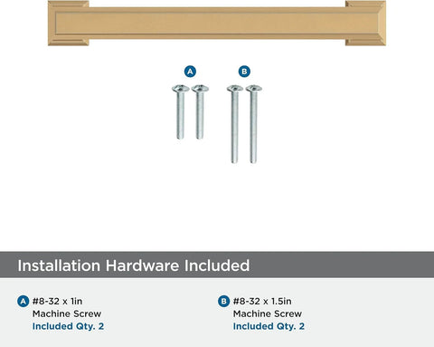 Champagne Bronze Cabinet Pull In Traditional Style With Overall Length 5-13/16 Inches And Center-To-Center 5-1/16 Inches Appoint Series Drawer Handle shown with included installation hardware.