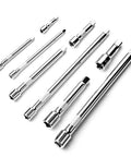 Ultimate 16-Inch Chrome Socket Extension Kit With 4 Adapters And 3 Universal Joints For 1/4 3/8 And 1/2 Inch Drive Auto Garage Repair Projects That Hit The Spot, chrome steel extensions