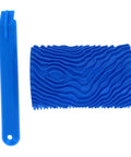 Killer Rubber Wood Graining Paint Roller For Real Deal Faux Finish Wall Texture Job With Extra Long Handle To Keep Your Gear Clean And Slap Down Reusable DIY Painting Solutions Smooth, blue rubber texture roller with handle.
