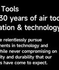 Forza Tools advertisement highlighting over 30 years in air tool innovation and technology advancements.