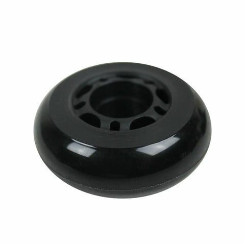 4 Pack Replacement Inline Skate Wheels 64mm 82A Black Outdoor Wheels For Roller Hockey And Street Cruising Easy Install Durable Non OEM Yet OEM Grade Quality Long Lasting Performance, single wheel close-up