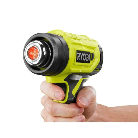 18V Cordless Heat Gun For Quick Heating Tasks Like Shrink Tubing And Paint Removal Up To 875 Degrees Fahrenheit With A Fast Under Ten Seconds Heat Up DIY Friendly Tool Only in hand close-up