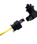Straight Shot Ambient Air Temperature Sensor With Pigtail Wire Harness Direct Replacement For Cadillac Buick Gmc Trucks close-up view of connectors