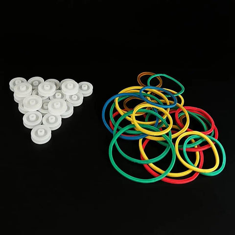 30Pcs 2mm Hole Plastic Pulley Wheel Kit With Rubber Transmission Belts For DIY RC Cars Trucks Robots And Planes Includes 13x4mm Pulleys