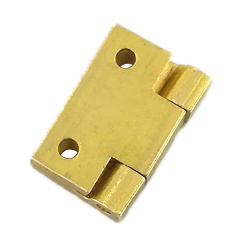 Solid Brass Furniture Hinges Set For Small Cabinets And Jewelry Boxes 19 By 12.5 mm Mini Butt Connectors close-up view