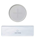 0.01mm Stage Micrometer And 0.1mm Ocular Micrometer For Microscope Precision Measurement, Optical Glass 75mm By 25mm By 1mm, High Accuracy Lab Microscope Micrometer Set showing stage slide and round ocular scale