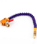 Heavy Duty Coolant Sprayer For Cnc Milling And Precision Engraving, Adjustable Mist Lubrication Spray Kit For 8Mm Air Lines, featuring flexible purple hose.