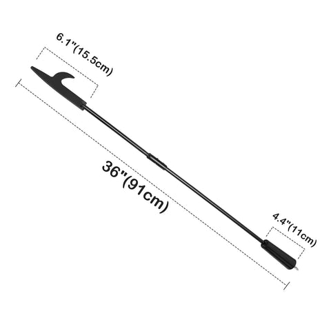 36 Inch Heavy Duty Fire Poker for Fire Pit and Campfire Use Heat Resistant Handle Solid Steel Fire Pit Tool for Fireplace Bonfire Camping Wood Stove Indoor Outdoor with dimensions