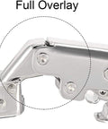 Close-up of Two Pack 304 Stainless Steel Cabinet Hinges with full overlay concealed face frame design.