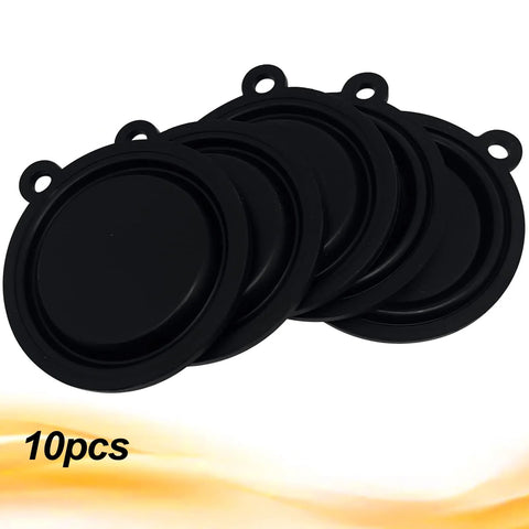 Front view of 10pcs 54mm black rubber diaphragms for gas water heater pressure fittings