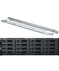 Killer Rack Mount Network Attached Storage Running On Ryzen Chips And 32 Gigs Of Ram Built To Handle Massive 320 Terabyte Archives With Zero Hassle Deployment, with multiple drive bays and rail system.