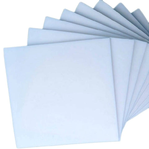 Stack of White PTFE Virgin Sheet, 1 Mm Thick By 250 By 250 Mm (9.8 By 9.8 Inches), 1 Piece, suitable for DIY projects and prototyping