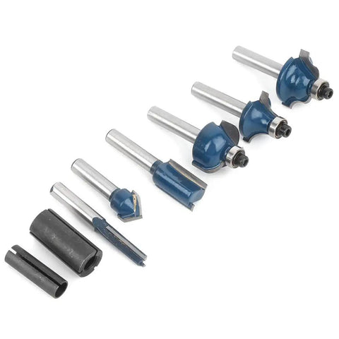 Top Tier Alloy Steel Router Bit Set With 8 Essential Pieces For Smooth Woodworking Milling And Precision Carving Tasks Using 1/4 Inch Shank Design For Pro Shop Results.