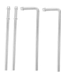 Universal Exhaust Hanger Kit With Weld On Rods, 4 Piece Set, showing two 90 degree bent rods and two straight rods, zinc-plated steel