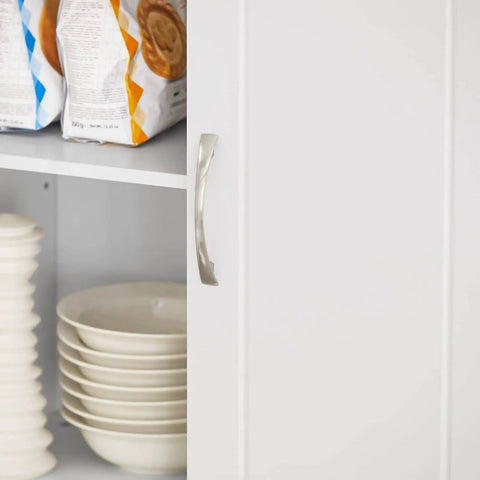 Close-up of Space Saving Wall Cabinet For Bathroom Kitchen And Laundry With Enclosed Doors Adjustable Shelf showing storage