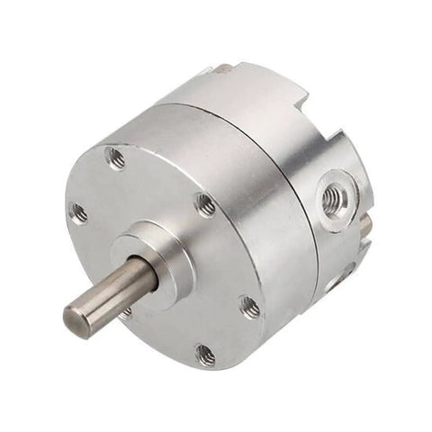 Rock Solid 15Mm Bore Rotary Pneumatic Cylinder for seamless automated indexing, 15mm stainless shaft, aluminum housing.