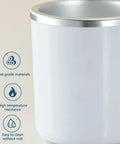 Portable Electric Mini Fridge Cooler For Desk And Ride Keeps Your Beverages Frosty On The Daily With Rapid Chill Function, white cup.