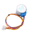 12V Gear Motor With Encoder For Precise Speed Reduction And 28BYJ-48 Mini Stepper Motor Replacement, wires visible