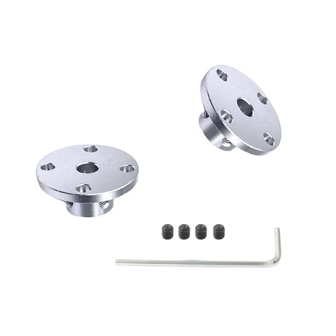 Six 6.35mm Aluminum Flange Couplings Heavy Duty Shaft Connectors For DIY RC Model Motors with hex wrench and fasteners