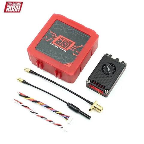 Rush Tank Max Solo 2.5W 5.8GHz FPV VTX with Active Cooling CNC Shell and cables for RC long-range fixed-wing