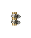 Two Pack Brass 3/4 Inch Hose Repair Fittings With Clamp Pro Series Mender for 3/4 Inch garden hoses, heavy duty.