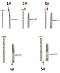 Pro Grade 11 Piece Damaged Screw Extractor Set with drill bits sizes 2mm to 7.5mm, visible with labeled measurements.