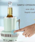 Your Daily Driver Chiller That Keeps Sips Frosty Without The Ice Hassle Mini Portable Cooler with bottle, compact design, easy operation.