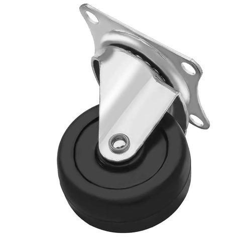 Single wheel from 12 Pack 2 Inch Swivel Caster Wheels With Plate Mount Ball Bearings Rubber Base Top Plate And Screws Included Load Capacity Over 85 Lbs Per Wheel