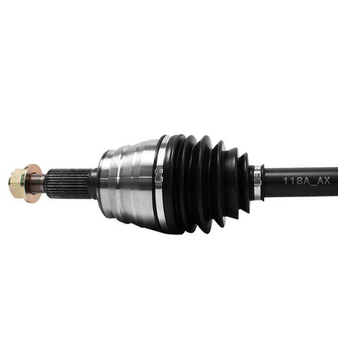4WD Front CV Axles For Chevy Silverado 2500 HD 2001 Through 2010 Replacement Front Axle Shafts Set Of 2 For 4x4 Trucks Heavy Duty Performance And Rugged Durability, close-up axle shaft with CV boot