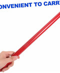 Heavy Duty Floor Jack Handle Replacement With Textured Grip Sleeve For 50 Ton Hydraulic Bottle Lifts glossy red finish held in hand.
