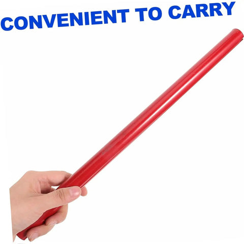 Heavy Duty Floor Jack Handle Replacement With Textured Grip Sleeve For 50 Ton Hydraulic Bottle Lifts glossy red finish held in hand.