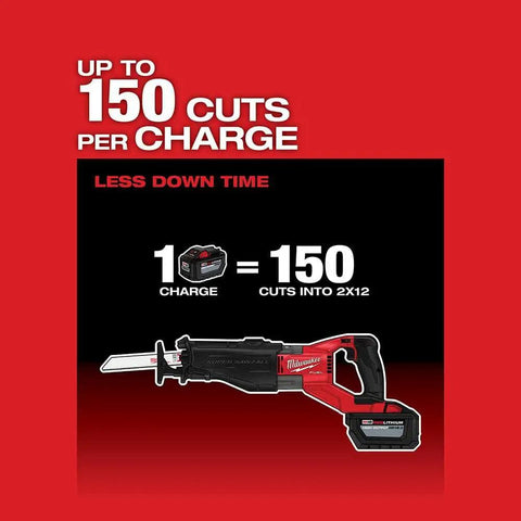 M18 FUEL Super Sawzall Cordless Reciprocating Saw with Powerstate Brushless Motor and Redlink Plus for 150 cuts per charge