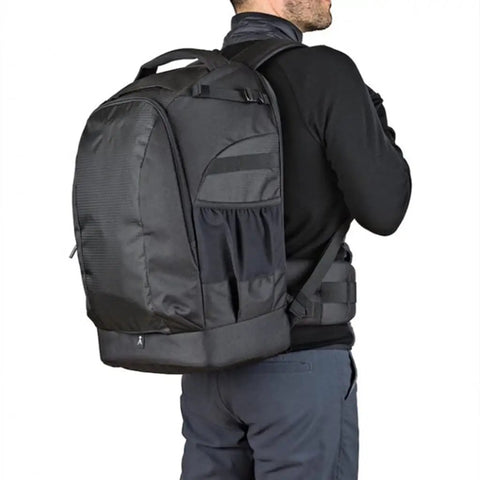 Pro DSLR Camera Backpack With Anti Theft Design For Mirrorless And Digital Gear, side view on person's back
