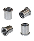 Chainring bolts kit for road bikes and MTB, 5 pcs per size, steel bolts and aluminum washers, crankset nuts close-up detail