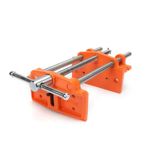 Medium Duty Woodworker's Vise For Face Mount On Woodworking Benches, 9 Inch By 7 Inch Jaw Opening, Orange And Grey, Perfect For Home Shop Or Pro Use For Serious Woodworking
