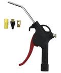 Pistol Grip Blow Gun Kit With Safety Tip Nozzle And Kwik-Change Universal Tip System 90 Max PSI Four Piece Set shown with attachments