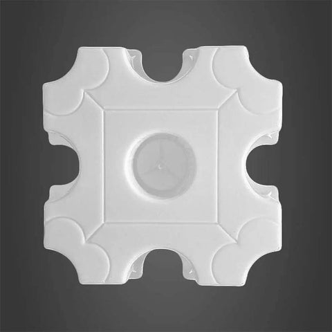 Top view of 11.81 Inch Round Hole Concrete Stepping Stone Mold for DIY Garden Paths and Patios, durable plastic for hollow pavers.